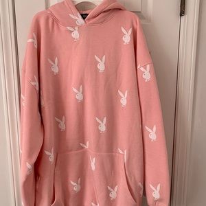 BRAND new pink oversized playboy/misguided hoodie